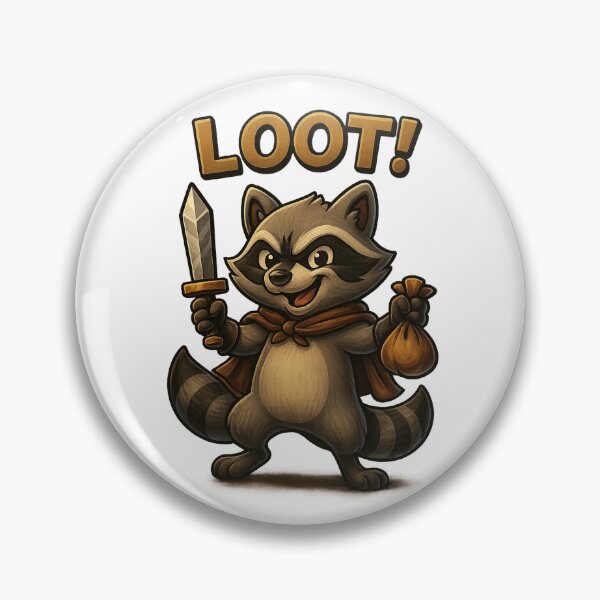 Item preview, LOOT! — Raccoon Adventurer with Sword & Sack designed and sold by Justonemorelvl.