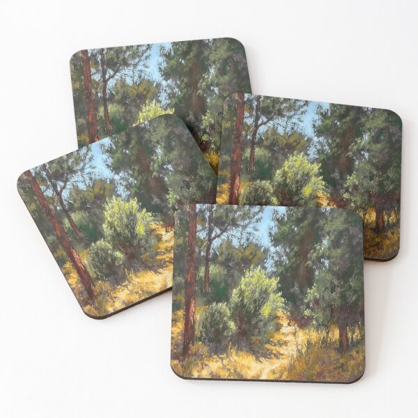 Item preview, Golden path between pines designed and sold by NeonCanvasDream.