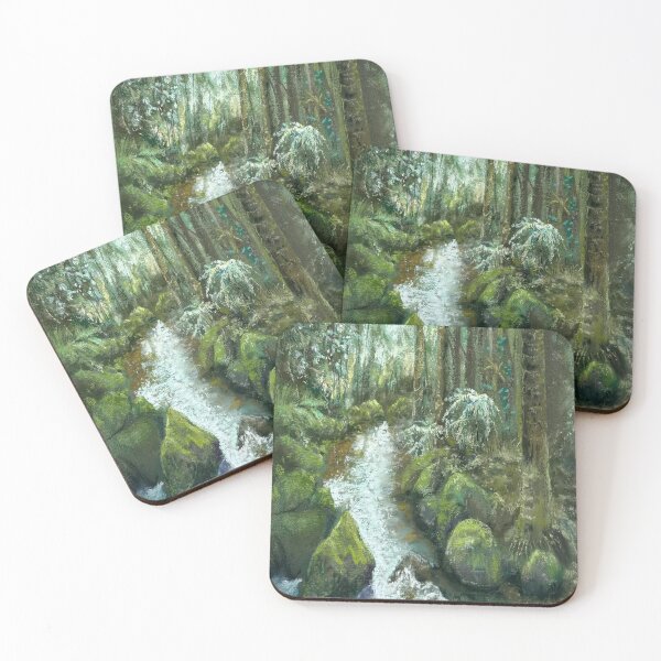 Item preview, Stream between mossy rocks designed and sold by NeonCanvasDream.