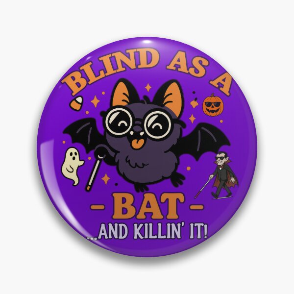 Item preview, Blind as a Bat – Spooky Cute Vision Loss Halloween designed and sold by Eyepatch-Jacks.