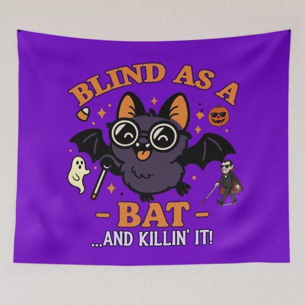 Item preview, Blind as a Bat – Spooky Cute Vision Loss Halloween designed and sold by Eyepatch-Jacks.