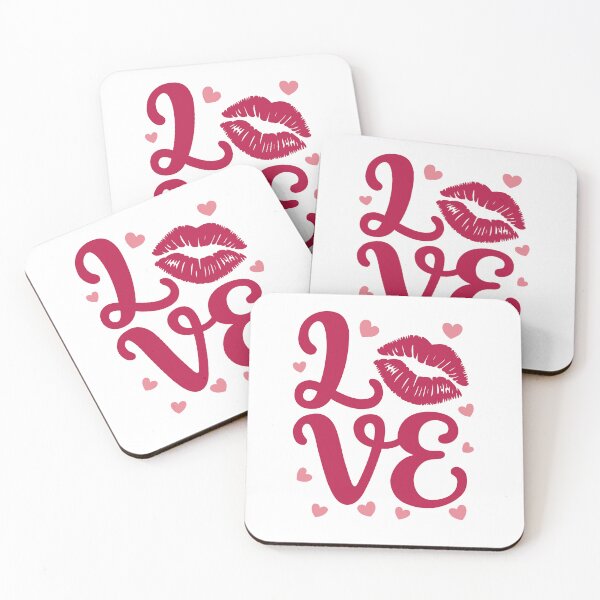Item preview, Love Kiss Print Letters Pink Lips designed and sold by Colorful Designs.