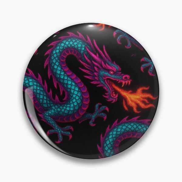 Item preview, neon fire breathing dragons on black velvet designed and sold by Kristylynn757.