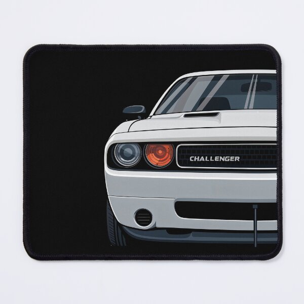 Item preview, White Dodge Challenger Muscle Car Illustration designed and sold by thundergearshop.
