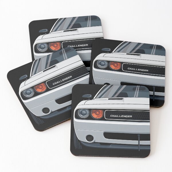 Item preview, White Dodge Challenger Muscle Car Illustration designed and sold by thundergearshop.