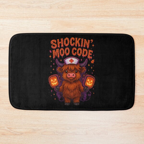 Item preview, Shockin’ Moo Code – Funny Halloween Highland Cow ER Nurse designed and sold by ClinicalHubs.