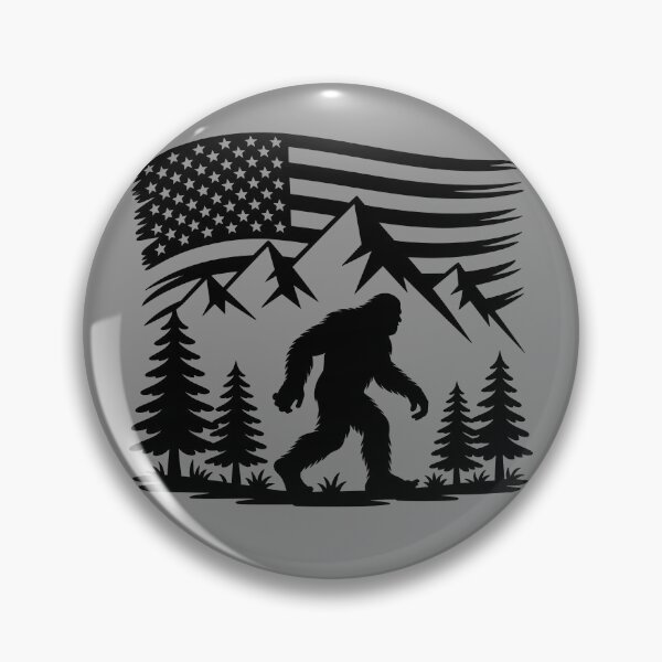 Item preview, Bigfoot Silhouette with US Flag designed and sold by theartfulaspie.