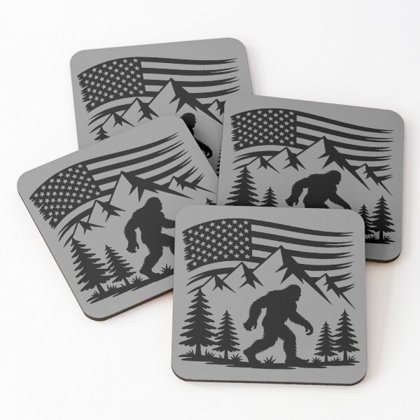 Item preview, Bigfoot Silhouette with US Flag designed and sold by theartfulaspie.