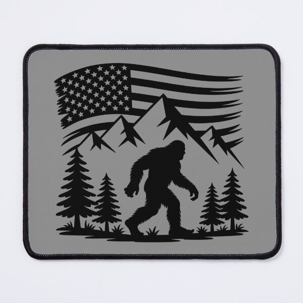 Item preview, Bigfoot Silhouette with US Flag designed and sold by theartfulaspie.