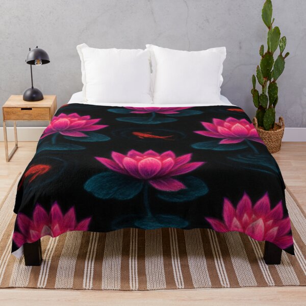 Item preview, glowing pink lotus flowers and koi fish designed and sold by Kristylynn757.