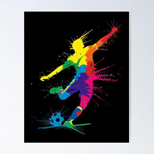 Item preview, Soccer Football Sports Colorful Paint Art Boys Girls Kids designed and sold by rafaeltto.