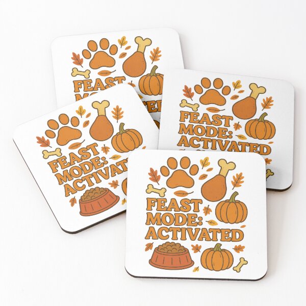 Item preview, Feast Mode Activated - Funny Thanksgiving Dog and Fall Food Design designed and sold by inkoutninja.