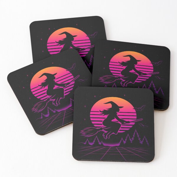 Item preview, Synthwave Witch – Retro Neon Halloween Vibes designed and sold by PrintNThreads.