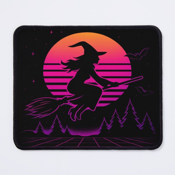 Item preview, Synthwave Witch – Retro Neon Halloween Vibes designed and sold by PrintNThreads.