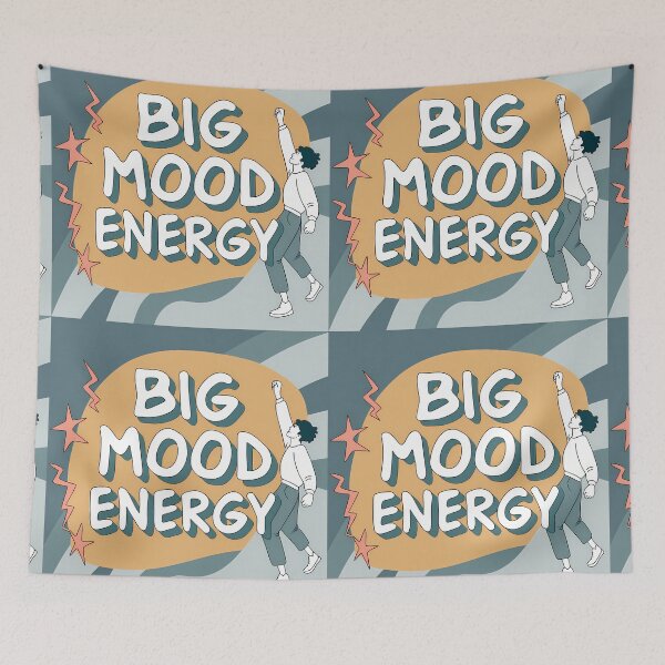 Item preview, BIG MOOD ENERGY Typography Illustrations Energetic Digital Communication designed and sold by ART ATTACK ZONE.