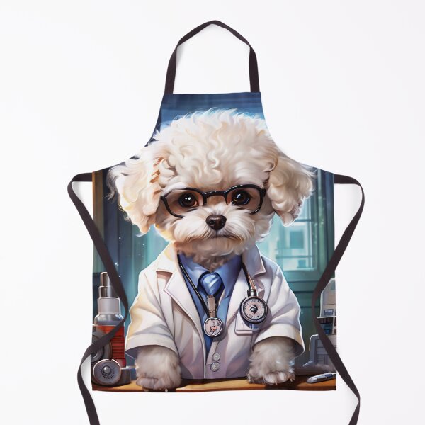 Item preview, Bichon Frise Doctor in Lab Coat designed and sold by Wags & Tails.