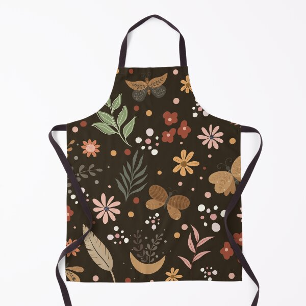 Item preview, Boho Floral Butterfly Pattern – Earthy Botanical Nature Design in Warm Autumn Tones designed and sold by Mysticgroovegoods.