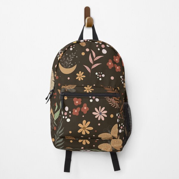 Item preview, Boho Floral Butterfly Pattern – Earthy Botanical Nature Design in Warm Autumn Tones designed and sold by Mysticgroovegoods.