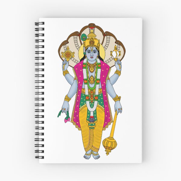 Item preview, Lord Vishnu Standing on Lotus Digital Artwork | Hindu Spiritual Wall Art | Divine Narayan Painting designed and sold by Harshit_Digital_Arts.