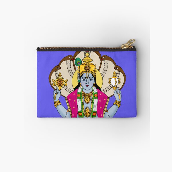 Item preview, Lord Vishnu Standing on Lotus Digital Artwork | Hindu Spiritual Wall Art | Divine Narayan Painting designed and sold by Harshit_Digital_Arts.