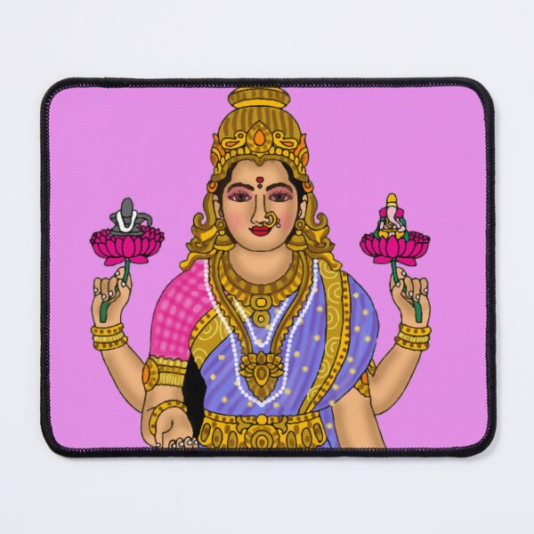 Item preview, Goddess Vishalakshmi Digital Painting | Hindu Prosperity & Wealth Artwork | Divine Lakshmi Wall Art designed and sold by Harshit_Digital_Arts.