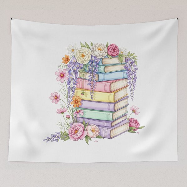 Item preview, Watercolor Floral Book Stack Art designed and sold by Apex Designs.