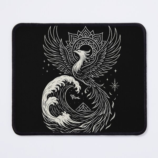 Item preview, Phoenix Wave Mandala | Surreal Ocean & Mythical Bird Design designed and sold by YRDigitalArt.