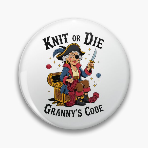 Item preview, Pirate Granny – Vintage Whimsical Knitting Pirate Treasure Design designed and sold by Taans-Creation.