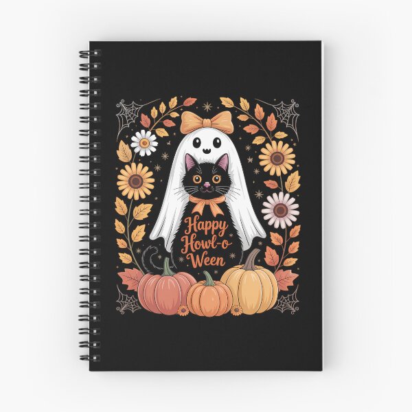 Item preview, Halloween Ghost Holding Black Cat Floral designed and sold by Bandikonsalez.