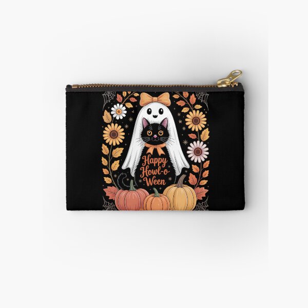 Item preview, Halloween Ghost Holding Black Cat Floral designed and sold by Bandikonsalez.