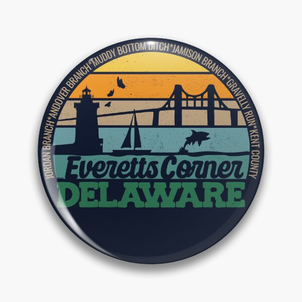 Item preview, Everett's Corner Delaware Retro Sunset Local Pride Logo  designed and sold by CRHPOD20.