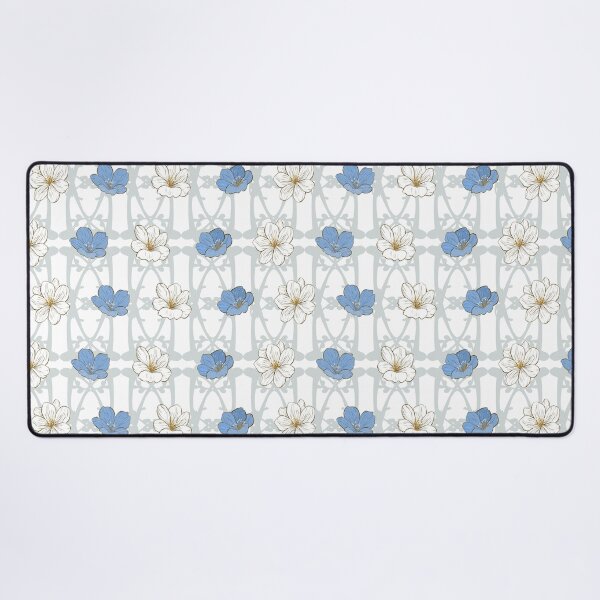 Item preview, frence of flowers,blue and white designed and sold by DualEnergy.