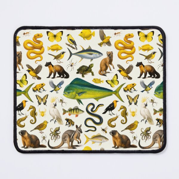Item preview, Wild World in Yellow Retro Illustration Wildlife Chart designed and sold by kakarikihill.