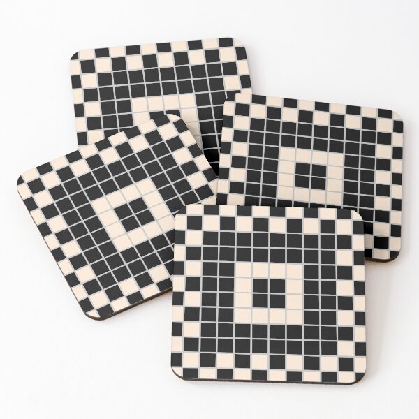 Item preview, Black and White Checked Edged Geometric designed and sold by Sharon Schwalbe.