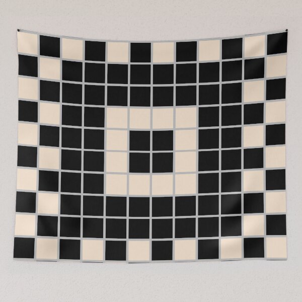 Item preview, Black and White Checked Edged Geometric designed and sold by Sharon Schwalbe.