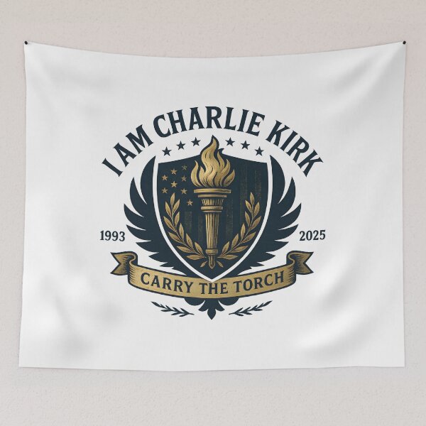 Item preview, I AM CHARLIE KIRK – Carry the Torch Memorial Emblem designed and sold by Canvations.