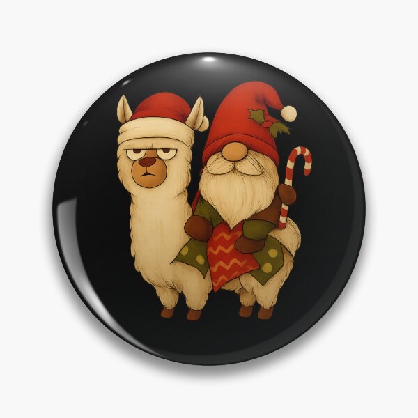 Item preview, Gnome riding a grumpy alpaca in a santa hat  designed and sold by NikkisTees.