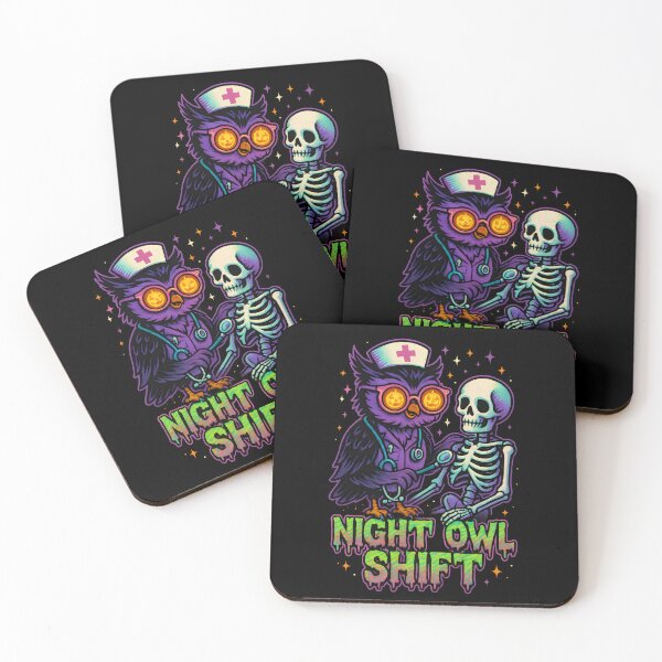 Item preview, Night Owl Shift – Funny Halloween Punk Owl ER Nurse designed and sold by ClinicalHubs.