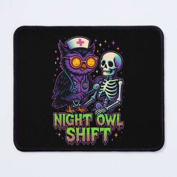 Item preview, Night Owl Shift – Funny Halloween Punk Owl ER Nurse designed and sold by ClinicalHubs.
