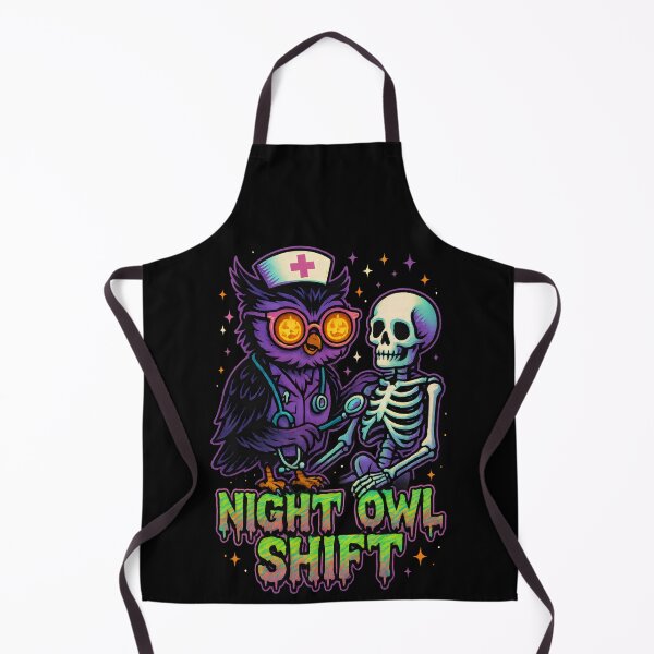 Item preview, Night Owl Shift – Funny Halloween Punk Owl ER Nurse designed and sold by ClinicalHubs.