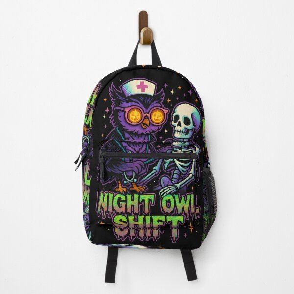 Item preview, Night Owl Shift – Funny Halloween Punk Owl ER Nurse designed and sold by ClinicalHubs.