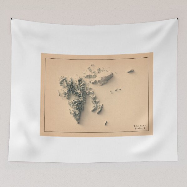 Item preview, Svalbard, Norway, Shaded Relief 3D Map digitally-rendered designed and sold by ThinkAboutMaps.