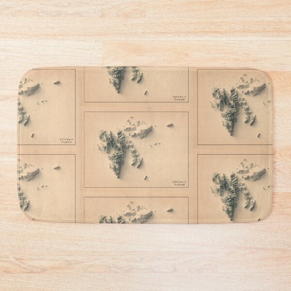 Item preview, Svalbard, Norway, Shaded Relief 3D Map digitally-rendered designed and sold by ThinkAboutMaps.