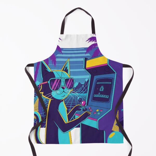 Item preview, Arcade Cat Retro Gamer Neon 80s Vaporwave Cat T-Shirt & Stickers designed and sold by Neko-Doodle-co.