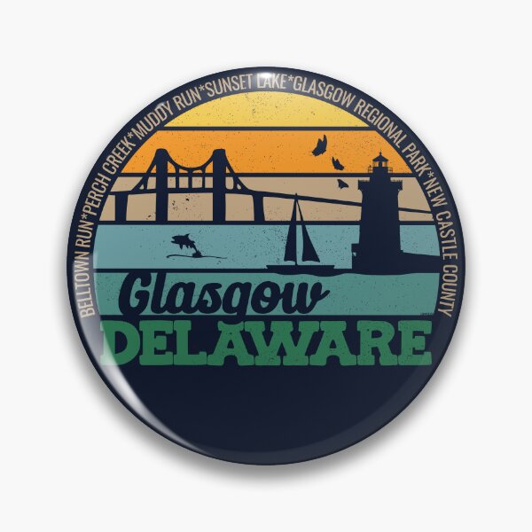 Item preview, Glasgow Delaware Retro Sunset Local Pride Logo  designed and sold by CRHPOD20.