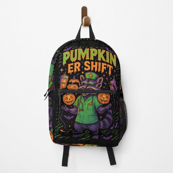 Item preview, Pumpkin ER Shift – Funny Halloween Raccoon ER Nurse designed and sold by ClinicalHubs.