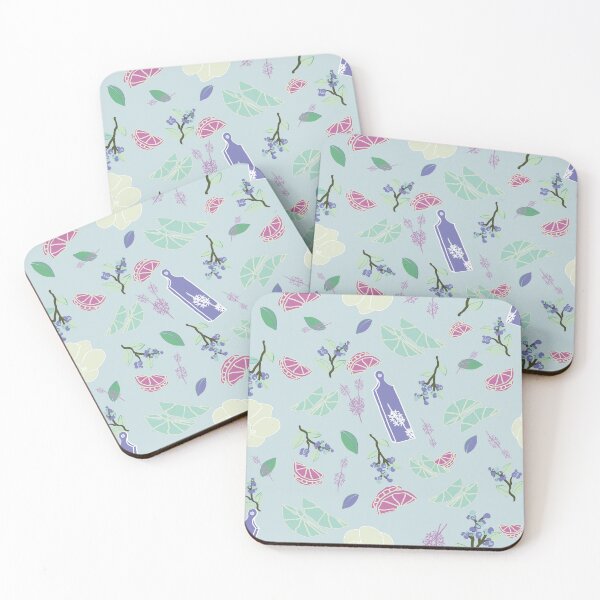 Item preview, Light green lemon, blueberry and cutting board seamless pattern designed and sold by RosebudTextilesArt.