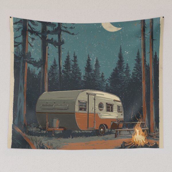 Item preview, Moonlit Campfire & Cozy Caravan designed and sold by ArgentoArt.