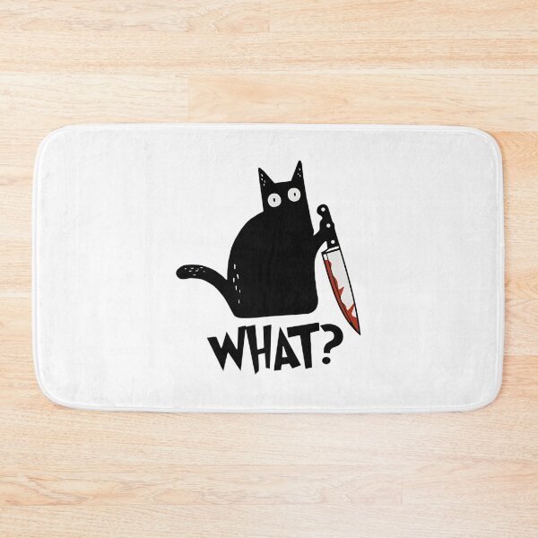 Item preview, Cat What Murderous Black Cat With Knife Gift Premium T-Shirt designed and sold by COOKHOLLAND.