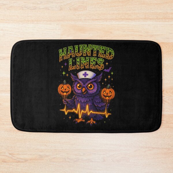 Item preview, Haunted Lines – Funny Halloween Owl ER Nurse designed and sold by ClinicalHubs.